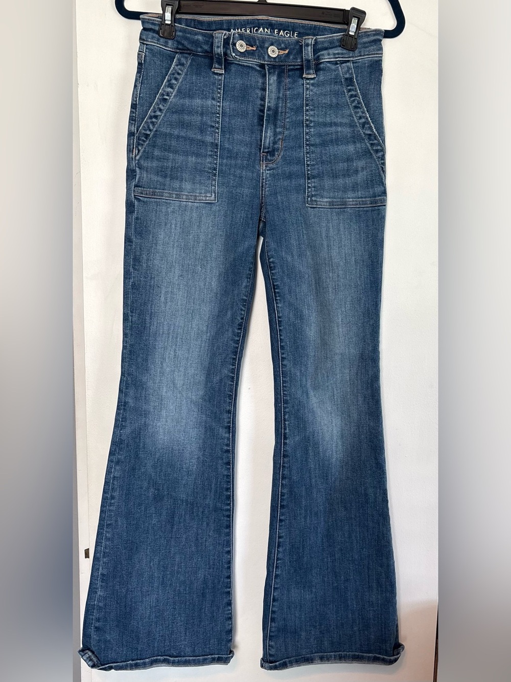 American Eagle Outfitters Women's Flared Super High Waist Jean size 6